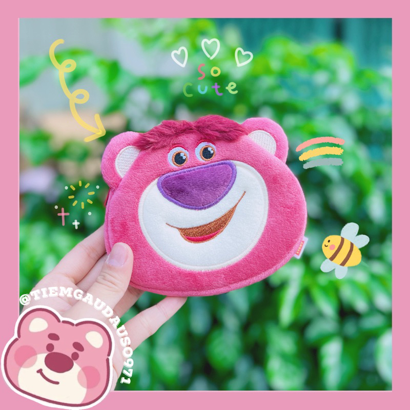 Ví Mini Gấu Dâu Lotso  Có Móc Khoá Chính hãng Toy Story