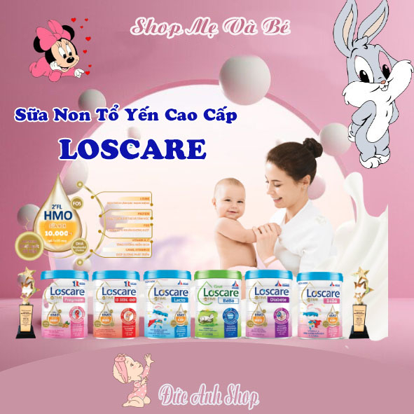 Sữa bột cho bé LOSCARE 900g chiết suất tổ yến tăng cường hệ miễn dich ,kích thích ngon miệng , tăng cân