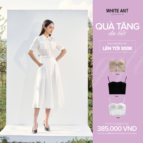 Áo Sơ Mi Nữ Ngắn Tay WHITE ANT MIRA CASE BAG SHIRT Thiết Kế Túi Ốp Thanh Lịch, Trẻ Trung 170300154