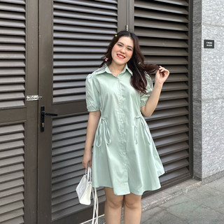 [OOTD BIGSIZE] Đầm sơ mi rút eo dáng A