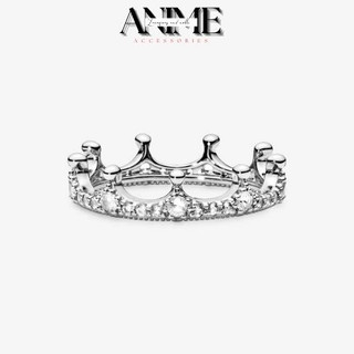 Nhẫn pandora clear sparkling crown silver ring- nhẫn nữ bạc cao cấp chính hãng anime