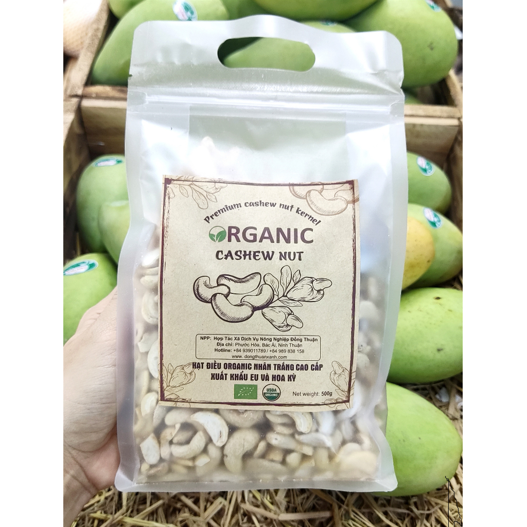 Hạt Điều Tươi Nhân Trắng Hữu Cơ đạt chứng nhận organic USDA và EU - OMGREEN ORGANICS