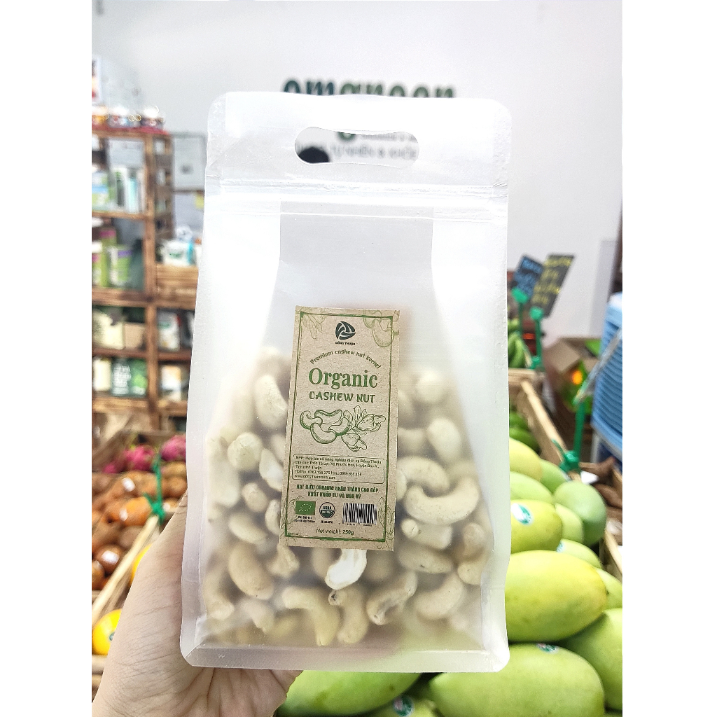 Hạt Điều Tươi Nhân Trắng Hữu Cơ đạt chứng nhận organic USDA và EU - OMGREEN ORGANICS