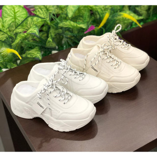 Sục nâng đế thể thao 5p hai màu trắng be