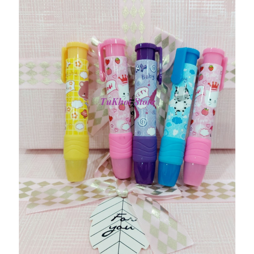 Gôm Bấm LanTu Tẩy Xóa Bút Chì Có Vỏ Nhựa Cầm Sạch Tay Cho Bé