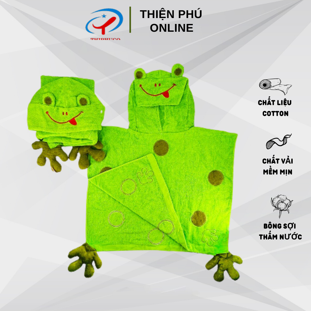 Áo Choàng Cho Bé Con Ếch THIPHUCO Giữ Ấm Cơ Thể Cho Bé Nhiên Liệu Cotton Êm Ái