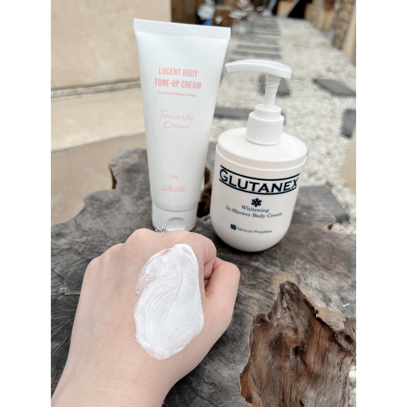 Combo dưỡng trắng nâng tone Sữa Tắm Dưỡng Trắng Body Glutanex 300ml + Kem Nâng Tone Bạch tuyết