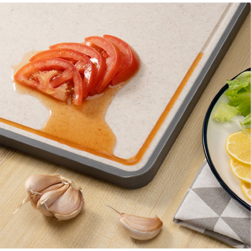 Thớt Inox 304 và nhựa lúa mạch 2 mặt kháng khuẩn cao cấp GE-0235 kích thước 40.5 x 28cm