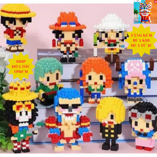 Đồ chơi lắp ráp One Piece Vua Hải tặc, Mô hình đồ chơi xếp hình Đảo hải tặc mini 3D Luffy, Nami,Chopper