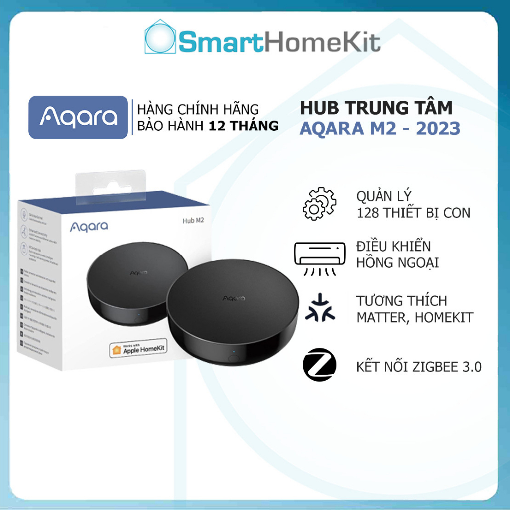 [Mã 155ELHA80K giảm 6% đơn 400K] Bộ trung tâm Aqara Hub M2 bản Quốc Tế, bảo hành 1 Năm - Zigbee 3.0 BLE HM2-G01