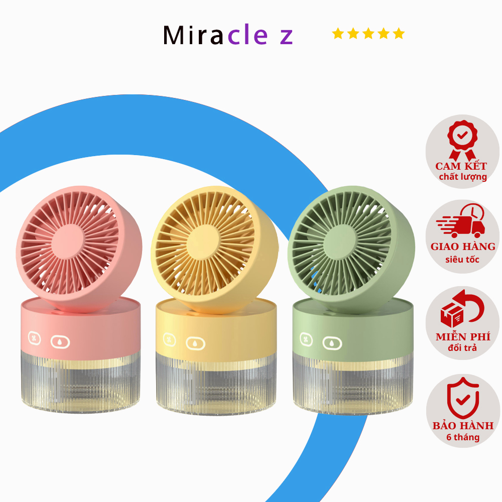 Quạt mini đa năng 2 trong 1 sạc USB làm mát bằng nước 350ML bộ khuếch tán tinh dầu với đèn LED