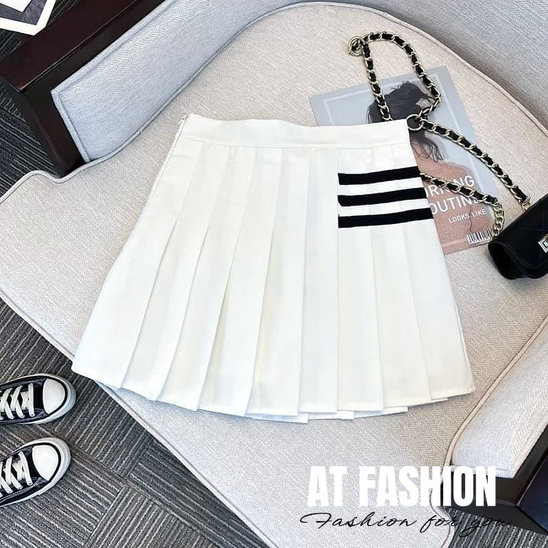 MCBB - 24-49 Kg Chân Vây Xếp Ly Học Sinh Váy Công Chúa Bé Gái Xòe Dập Ly Chân Váy Ngắn Trắng Váy Bé Gái 1-18 Tuổi Nữ Bộ