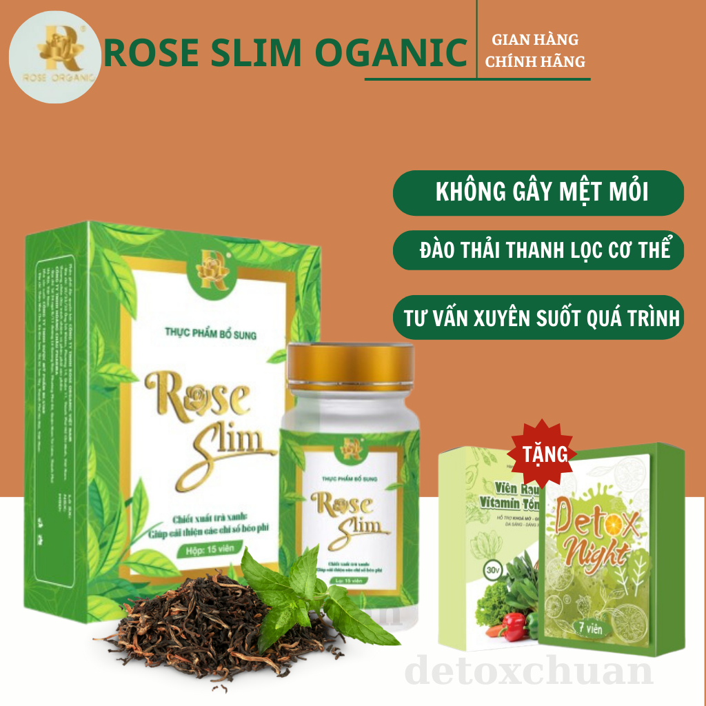 Viên Uống Giảm Cân Sinh Học Rose Slim Oganic Công Nghệ Nhật Bản An Toàn Hiệu Quả