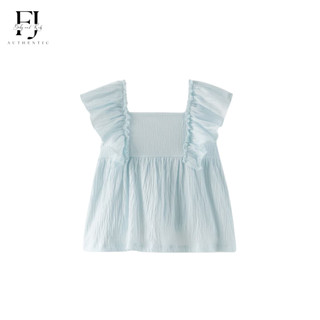 Áo babydoll bé gái chính hãng Zara, Áo babydoll xanh cho bé 12 tháng đến 4 tuổi Auth