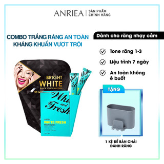 Liệu Trình 7 Ngày Miếng Dán Trắng Răng + 1 Hộp Nước Súc Miệng (20 gói/hộp) TẶNG 1 Kệ đựng A02.A09.A12