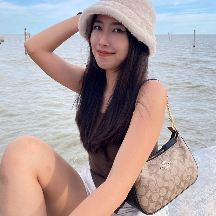 Túi xách nữ Coach chính hãng Túi đeo sát nách Terry Ms25 dài vừa Túi Messenger CA548