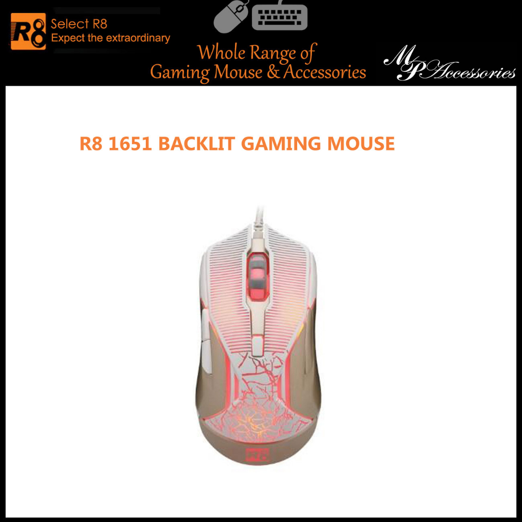 Chuột Gaming Có Dây R8 1651 - Chuột Chơi Game Có Đèn Led RGB 7 Màu- Chính Hãng