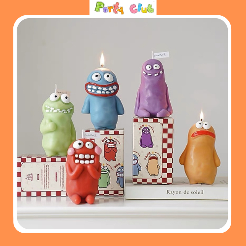 Nến hình quái vật nghộ nghĩnh hài hước làm quà tặng sinh nhật, nến decor trang trí