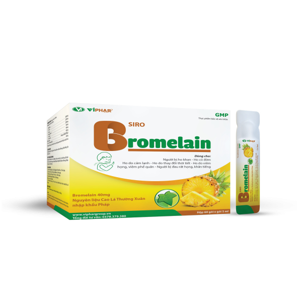 ⭐SIRO HO QUẢ DỨA  Siro BROMELAIN HỘP 60 gói x 5ml