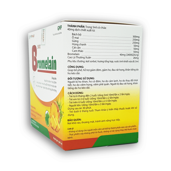 ⭐SIRO HO QUẢ DỨA  Siro BROMELAIN HỘP 60 gói x 5ml