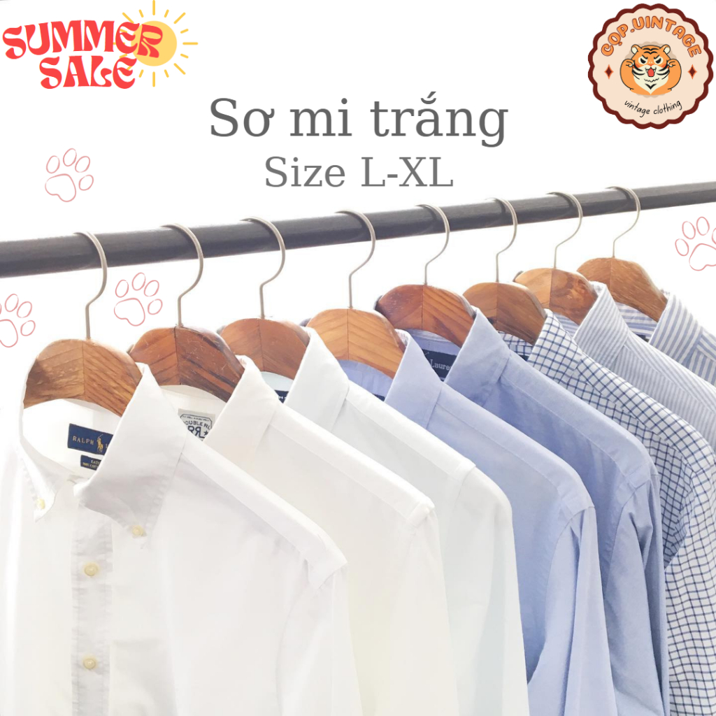 Áo sơ mi trắng casual, công sở unisex Nhật,Hàn - secondhand (2hand) - CỌP.vintage
