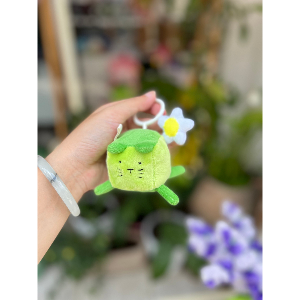 Móc khóa mè léo dễ thương, 4x4cm - gấu bông đình may