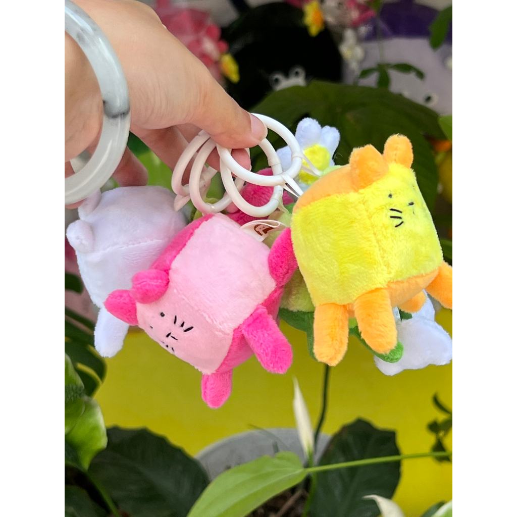 Móc khóa mè léo dễ thương, 4x4cm - gấu bông đình may