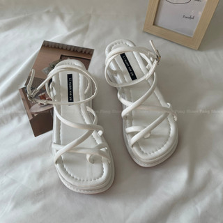 Giày sandal PongShoes đế xuồng phối dây quai mảnh - FULL BOX - Mã 1573