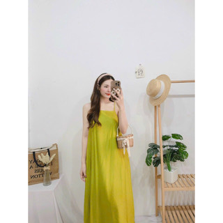 ĐẦM MAXI 2 DÂY ĐI BIỂN BUỘT DÂY SAU LƯNG - Hình Shop Chụp Thật