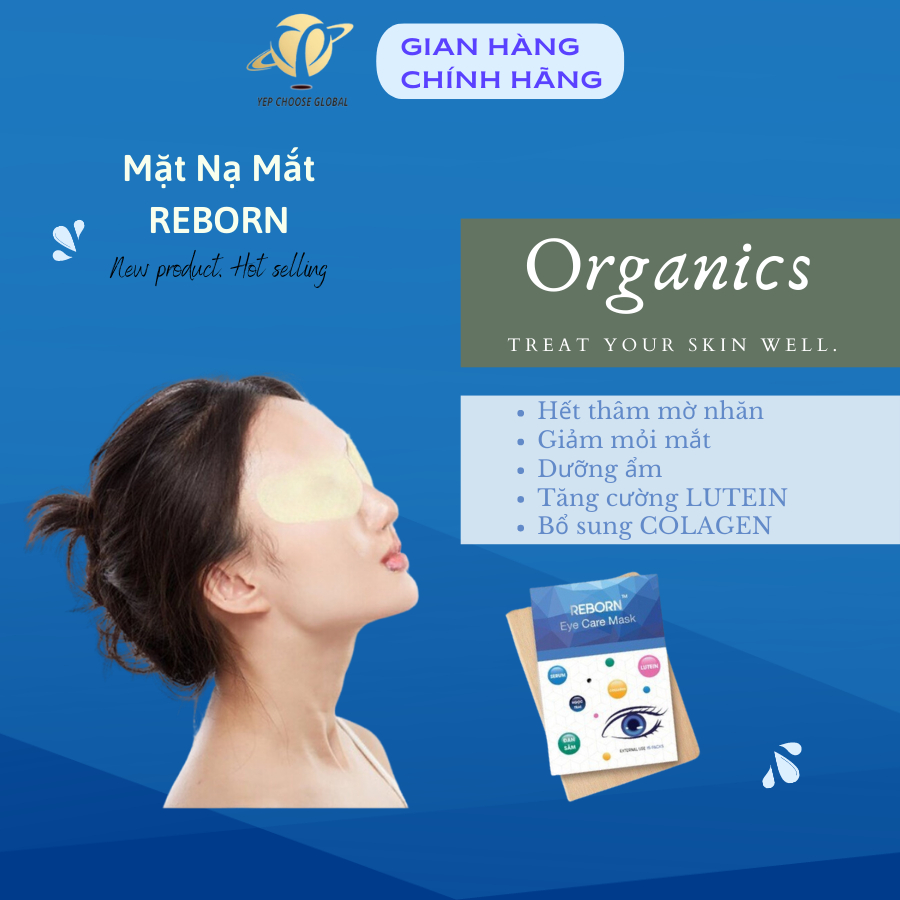 Mặt Nạ Mắt REBORN Hàn Quốc Giảm Mỏi Mắt, Giảm Quầng Thâm Và Bọng, Giảm Nếp Nhăn Mắt, Dưỡng Ẩm Vùng Da Mắt - Hộp 30 Miếng | BigBuy360 - bigbuy360.vn