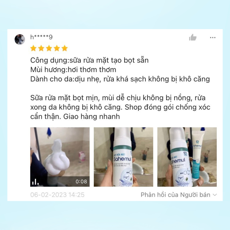 Bộ 2 Bọt Rửa Mặt Sahemul Làm Sạch Sâu Êm Dịu Cho Da Dùng Cho Da Dầu Mụn 150ml