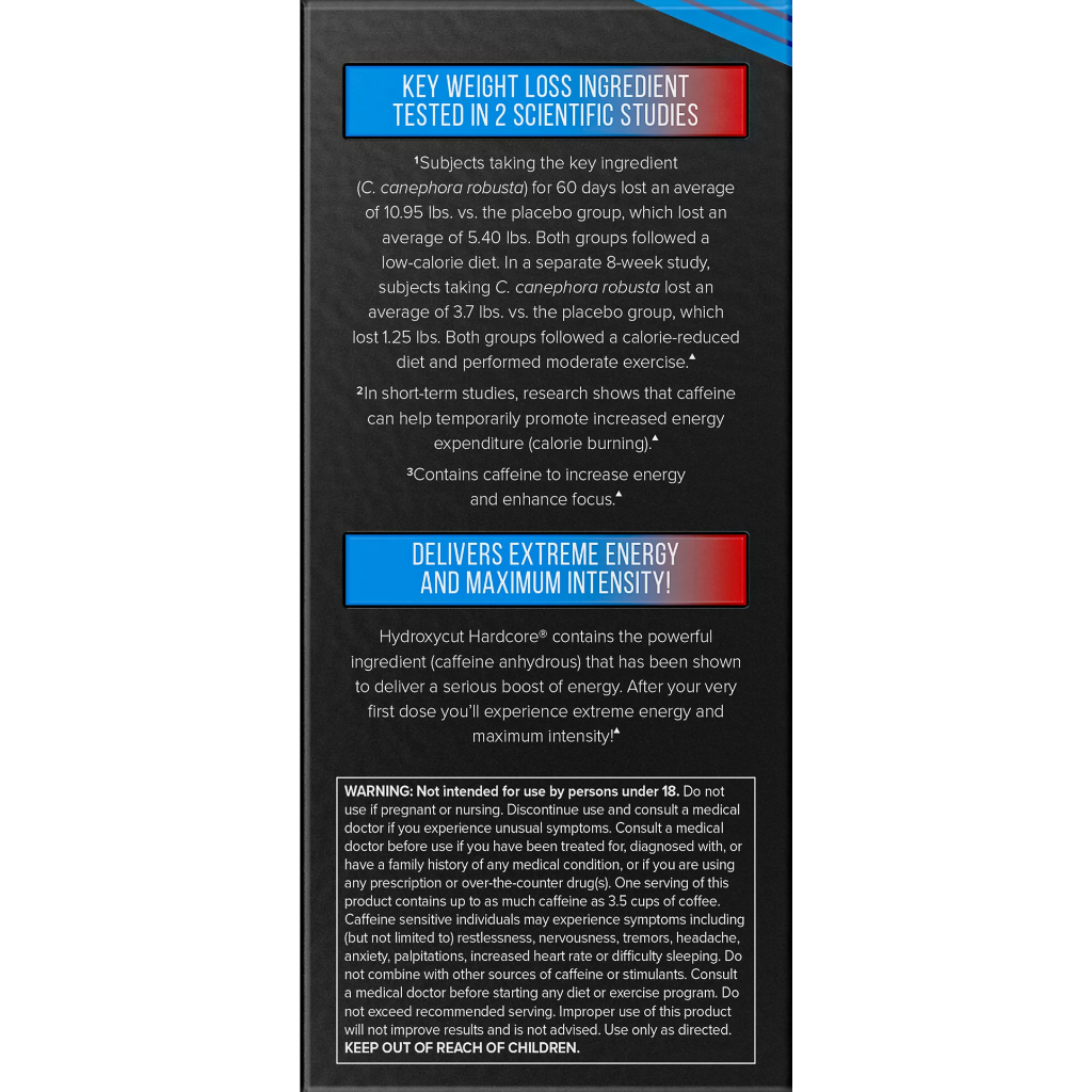 ĐỐT MỠ GIẢM CÂN HYDROXYCUT HARDCORE 60 VIÊN - 90 VIÊN