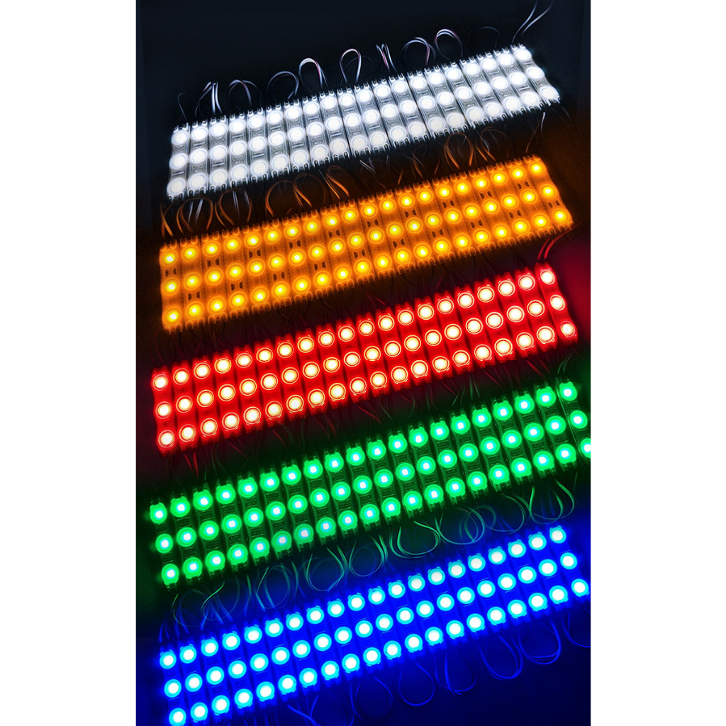 Led Hắt 3 Bóng, led modul siêu sáng 12V Vỉ 20 Thanh làm biển quảng cáo,trang trí ngoài trời