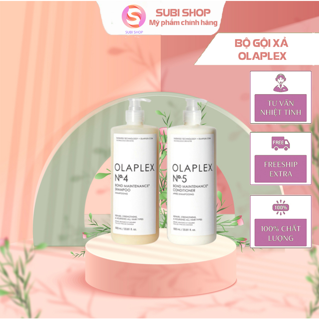 BỘ GỘI XẢ OLAPLEX SỐ 4 & SỐ 5 PHỤC HỒI TÓC KHÔ XƠ HƯ TỔN USA 1000ml, Olaplex 1000ml