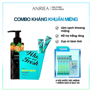 Combo chăm sóc răng miệng trắng sáng, giúp hơi thở thơm mát hiệu quả Anriea - Chính hãng A05.A09.A07.8A10