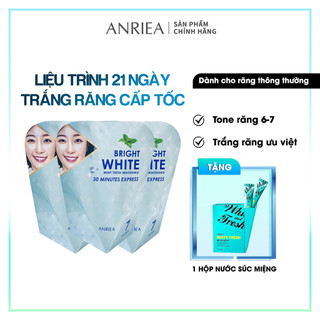 Liệu trình 21 ngày trắng răng cấp tốc miếng dán anriea - tặng 1 hộp nước súc miệng