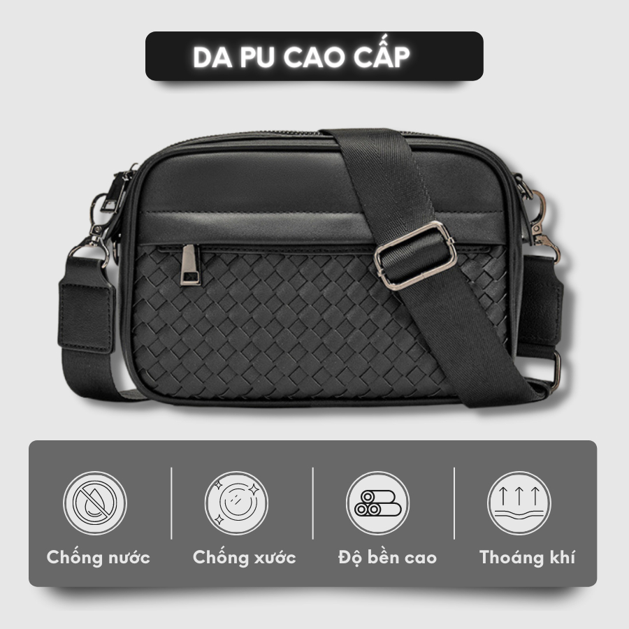 Túi đeo chéo nam da Pu cao cấp thời trang unisex chống nước Tomado TD03