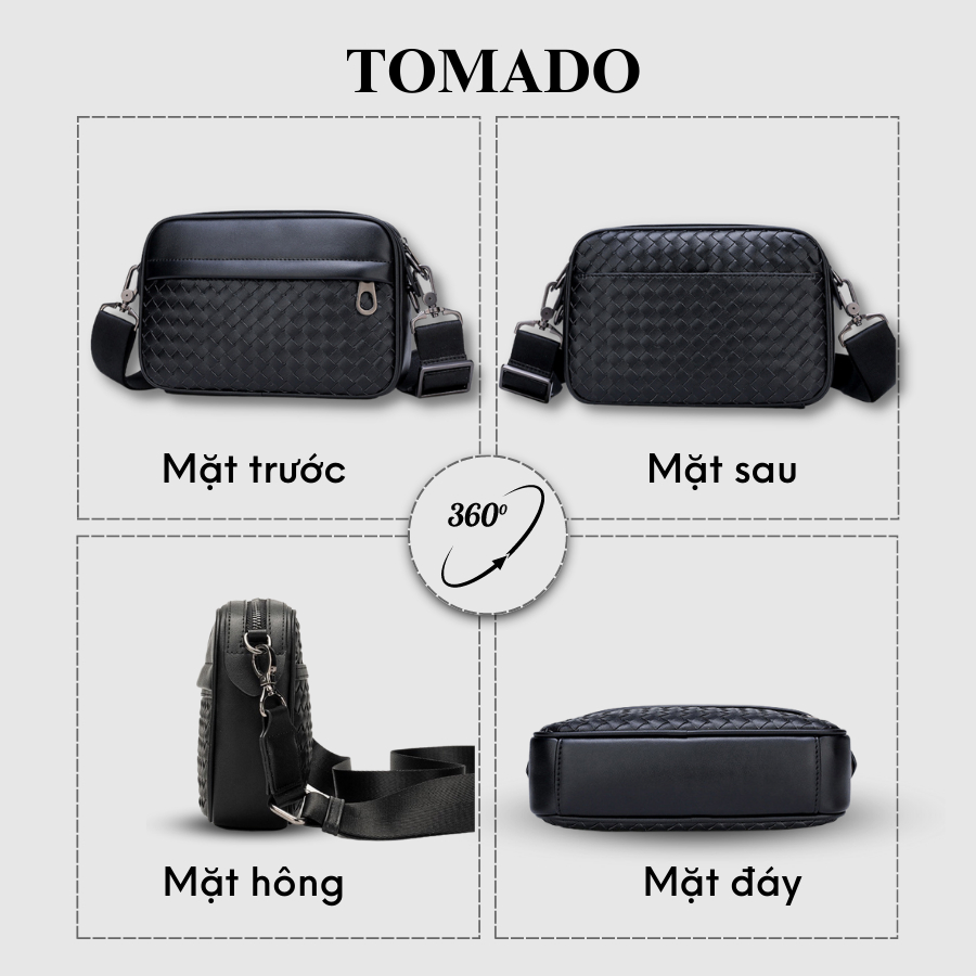 Túi đeo chéo nam da Pu cao cấp thời trang unisex chống nước Tomado TD03