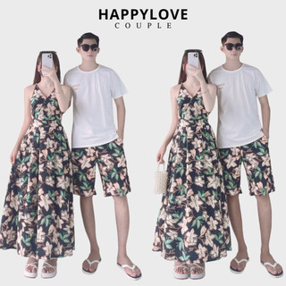 Set đồ đôi đi biển nam nữ đồ cặp đi bơi du lịch chụp ảnh couple HAPPYLOVE chất đẹp M062