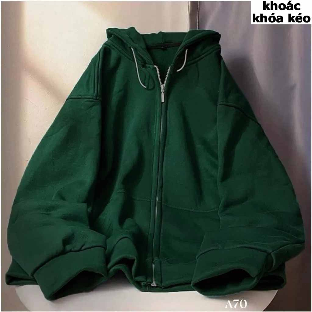 [ VẢI NỈ - SIÊU ĐẸP ] Áo Khoác hoodie form rộng Đen Khoá Kéo Siêu Hot 2023 dành cho nam và nữ M00