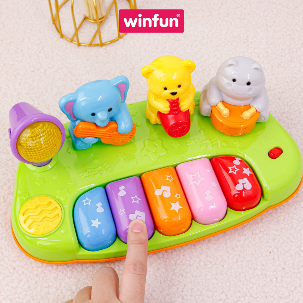 Đồ chơi phát nhạc đàn Piano mini động vật hoang dã Winfun 2012 hướng nghiệp cho bé phát triển não bộ và giác quan cho bé