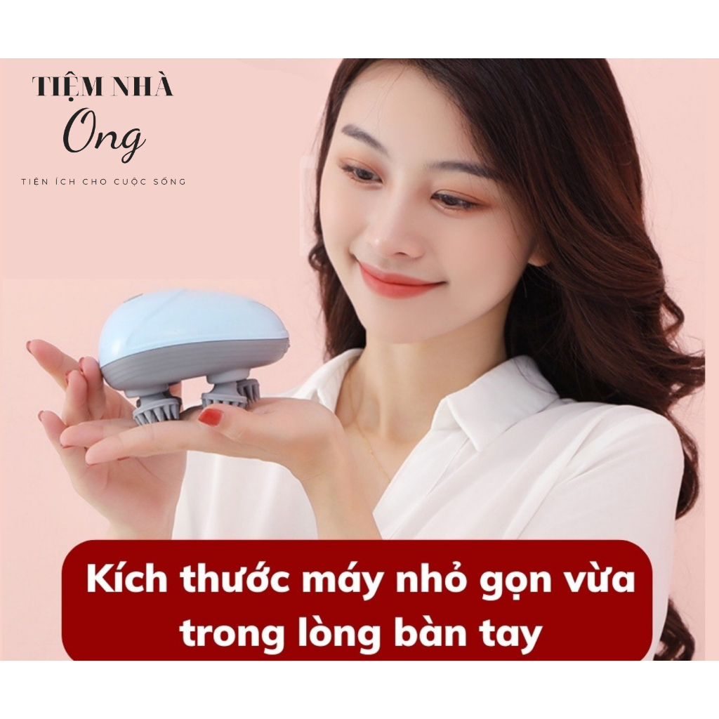 Máy Massage Đầu Mini,Máy Mát Xa Cổ Vai Gáy Giảm Căng Thẳng Giúp Ngủ Ngon