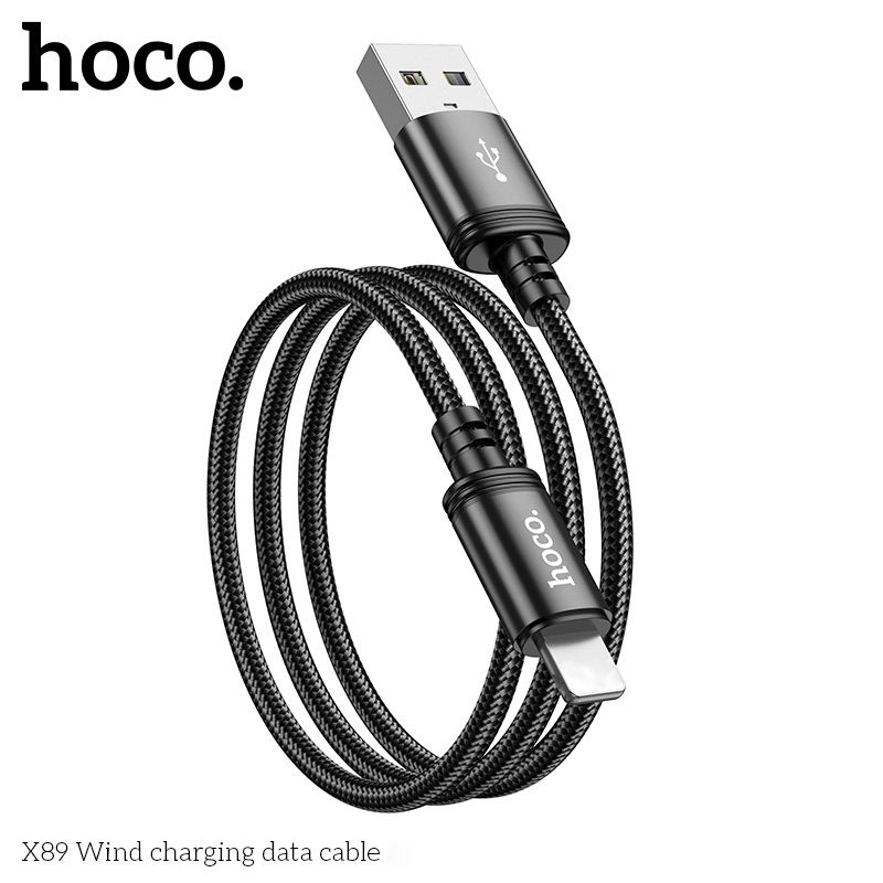 Hoco Chính Hãng - Cáp sạc nhanh Hoco X89 Đen dây dù chống rối đồng bộ dữ liệu cao - Shin Case