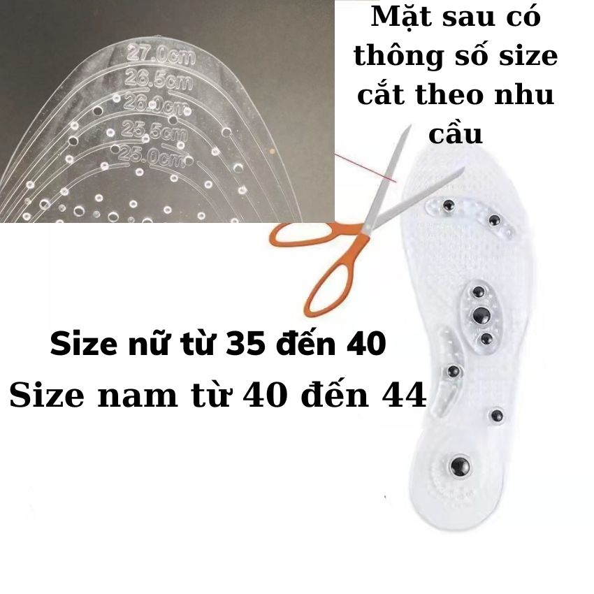 Lót giày silicon massage dùng cho giày thể thao nam và nữ giúp lưu thông máu tốt ,lót mềm thông hơi chống hôi chân LG07