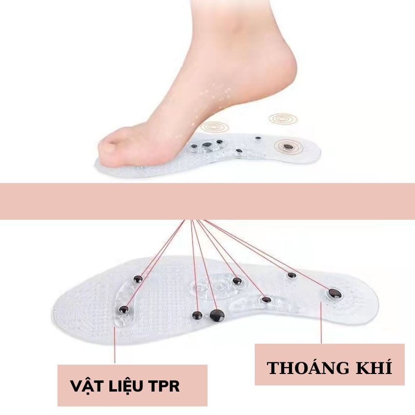 Lót giày silicon massage dùng cho giày thể thao nam và nữ giúp lưu thông máu tốt ,lót mềm thông hơi chống hôi chân LG07