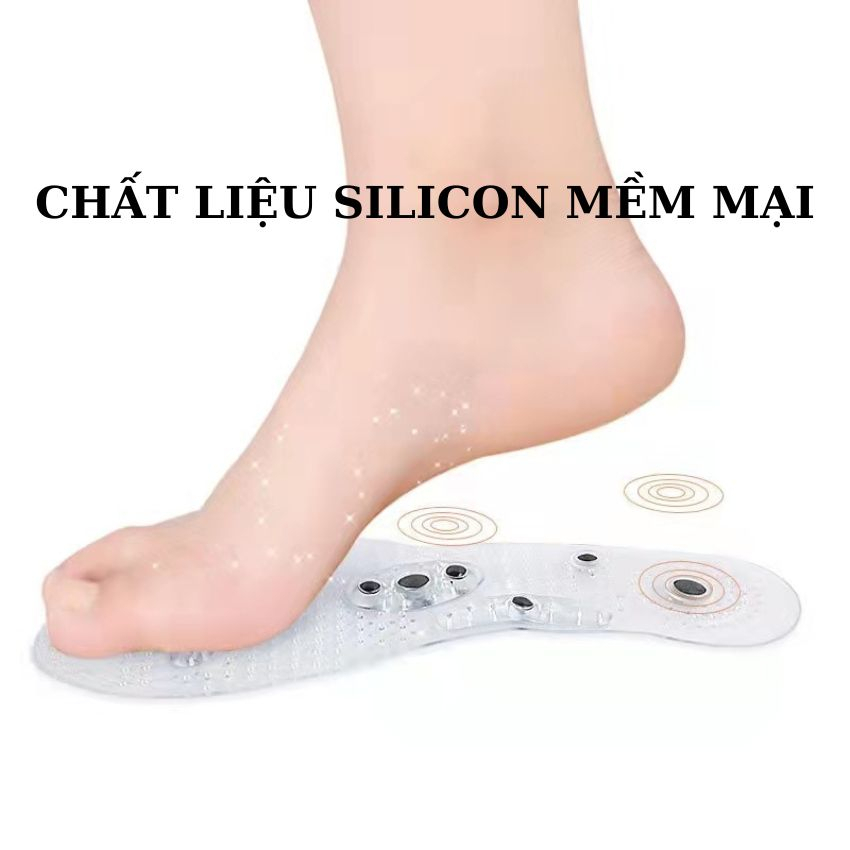 Lót giày silicon massage dùng cho giày thể thao nam và nữ giúp lưu thông máu tốt ,lót mềm thông hơi chống hôi chân LG07