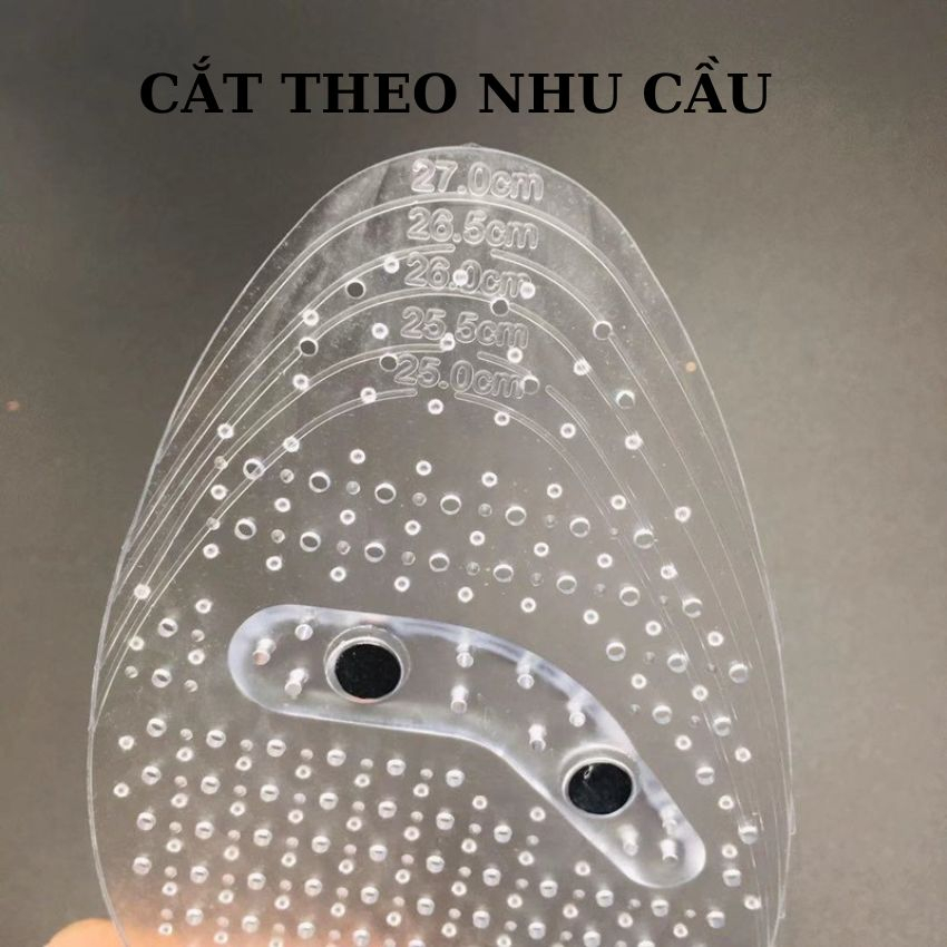 Lót giày silicon massage dùng cho giày thể thao nam và nữ giúp lưu thông máu tốt ,lót mềm thông hơi chống hôi chân LG07