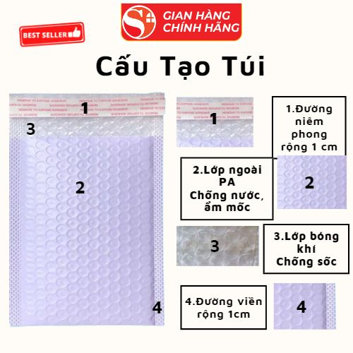 Túi Gói Hàng Niêm Phong Chống Sốc Túi Bóng Khí Chống Sốc, Chống Nước Đựng Phụ Kiện - 11x13cm