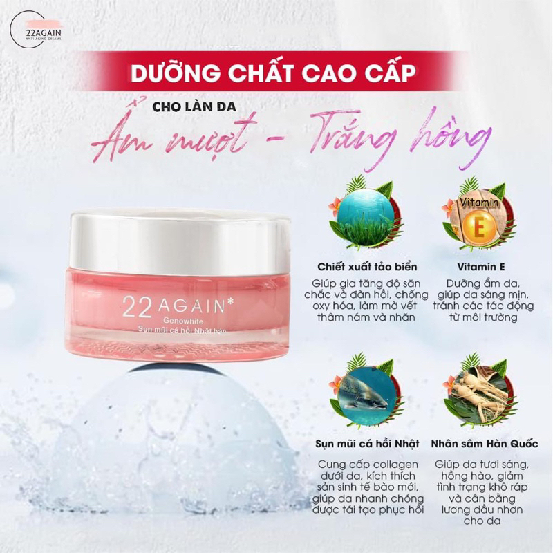 Kem 22 Again mẫu mới, 20 Beauty Chính Hãng - Dưỡng Trắng Da, Chống Lão Hoá, Mờ Thâm Nám
