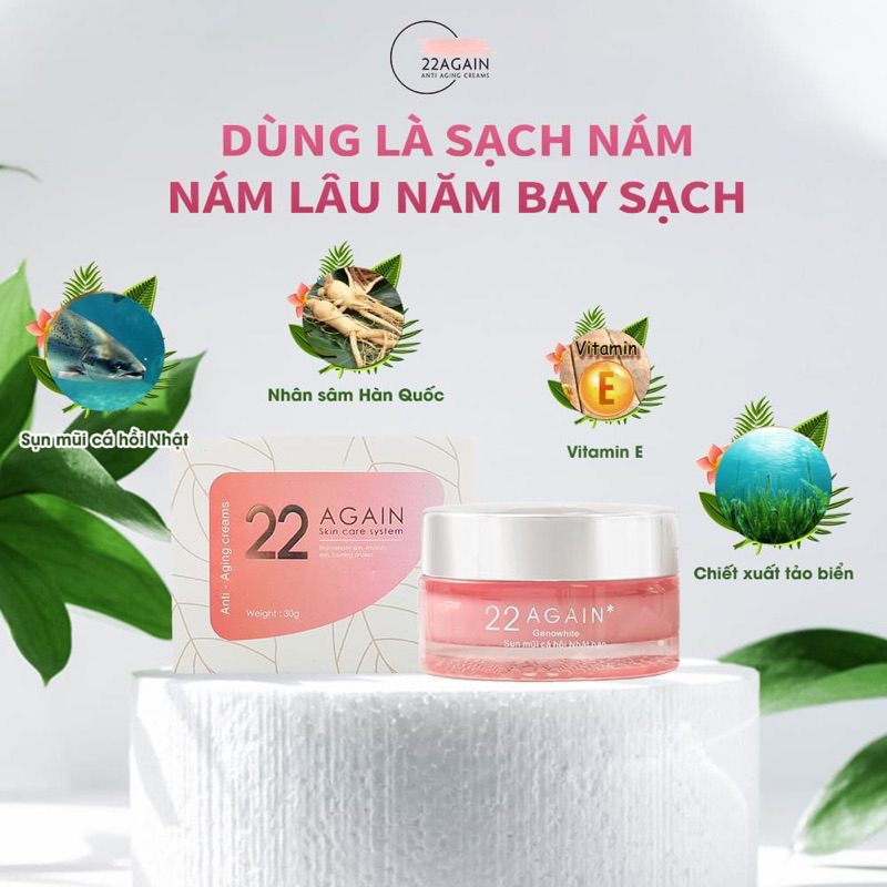 Kem 22 Again mẫu mới, 20 Beauty Chính Hãng - Dưỡng Trắng Da, Chống Lão Hoá, Mờ Thâm Nám